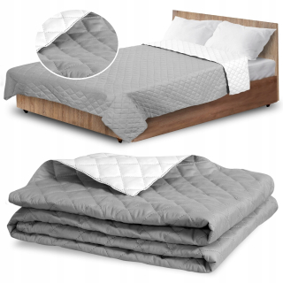 Prikrývka - Prehoz z mikrovlákna 160 cm x 200 cm biely, odtiene sivej